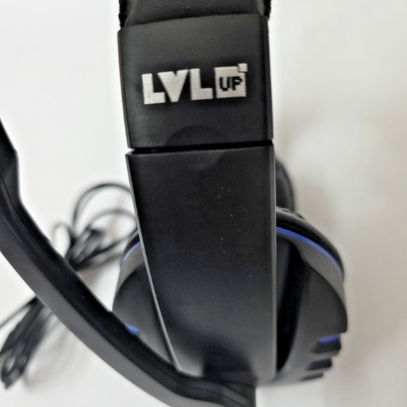 LVLUP Pro Gaming Headset with Foldable Mic Black/Blue Working - Picture 4 of 7